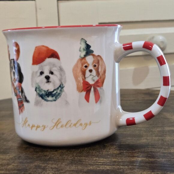 Christmas Dog Holiday Ceramic Large Mug, Coffee/Cocoa, 12 oz., NWT - Picture 2 of 6